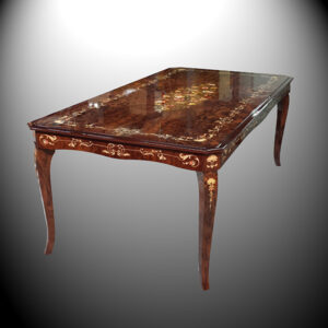 Tavolo intarsiato rettangolare cm 210x110 in noce californiano